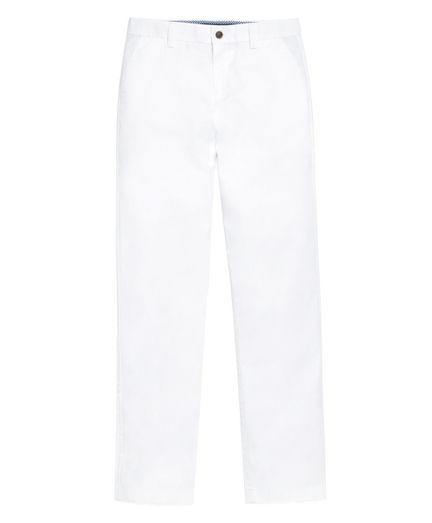 Boys Plain-Front Washed Chinos