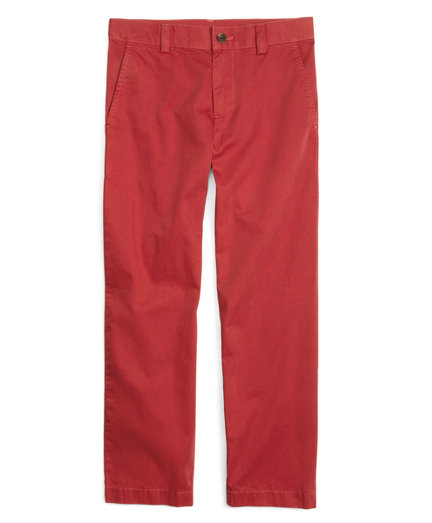 Boys Garment Dyed Plain-Front Chinos