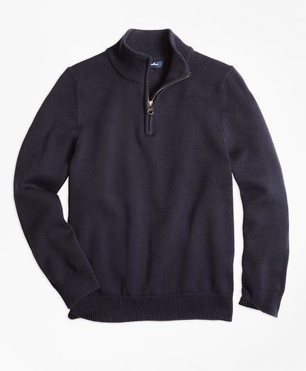 Boys' Navy Half-Zip Sweater | Brooks Brothers