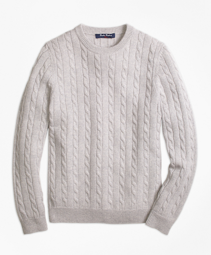 Boys Cashmere Cable Crewneck Sweater - Brooks Brothers