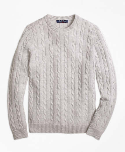 Boys Cashmere Cable Crewneck Sweater Brooks Brothers
