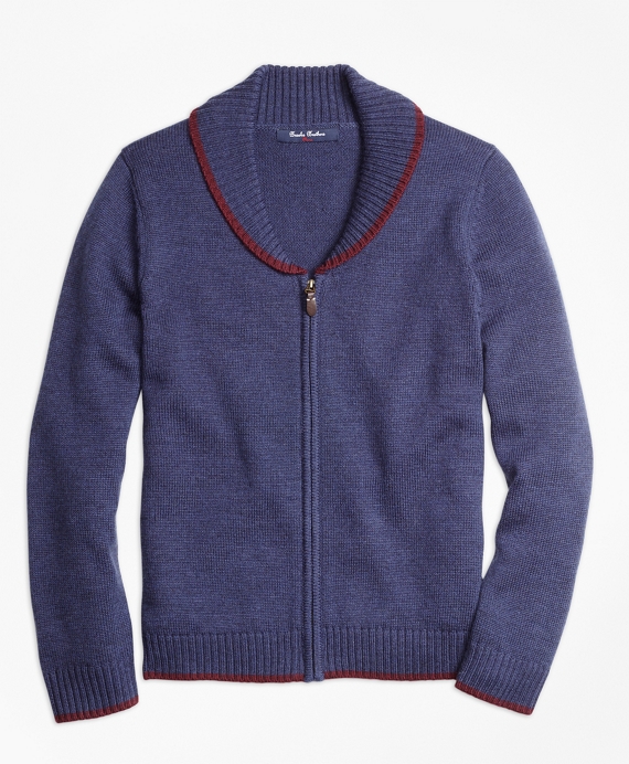 Boys Merino Wool Shawl Collar Sweater - Brooks Brothers
