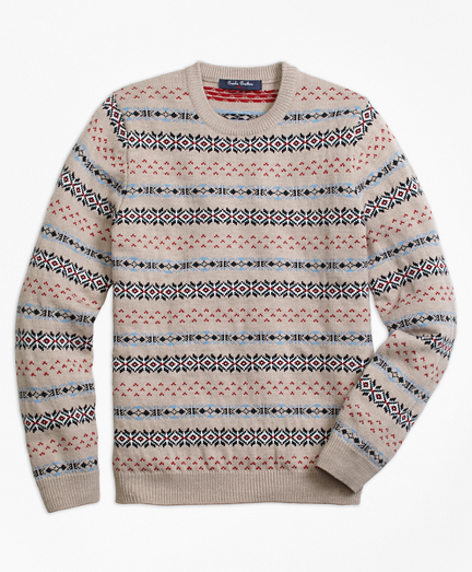 Merino Wool Multi Fair Isle Sweater - Brooks Brothers