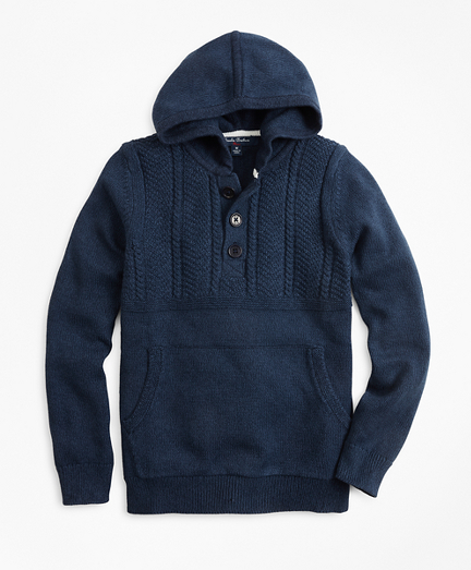 hooded henley sweater