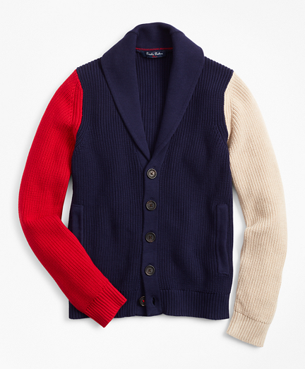 color block sweater cardigan
