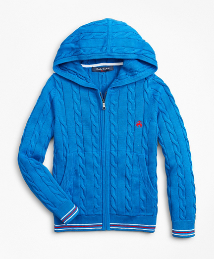 Boys Cotton Full-Zip Hooded Sweater