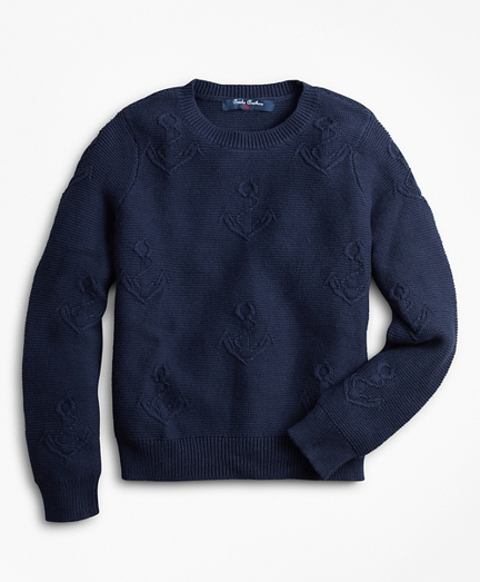 Boys Cotton Anchor Embroidered Sweater