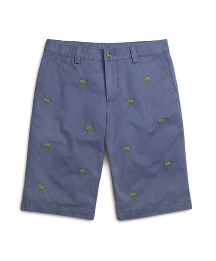 Boys Palm Tree Embroidered Chino Shorts