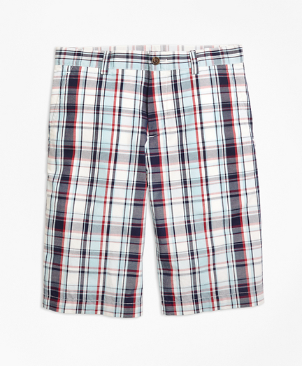 Boys Cotton Multiplaid Shorts