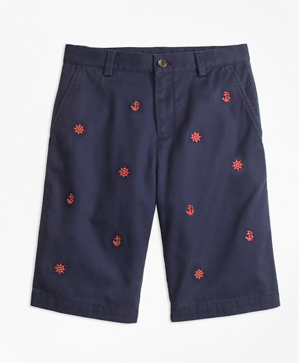 Boys Washed Cotton Stretch Chino Shorts