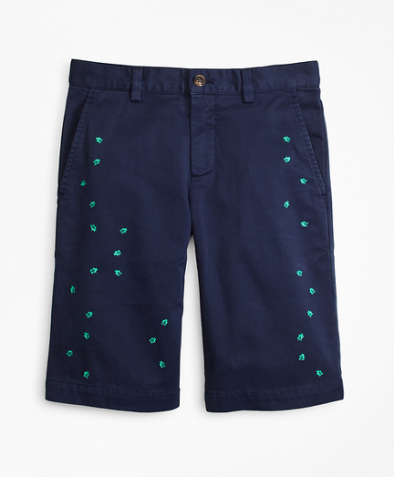 Boys Cotton Bug Embroidered Chino Shorts