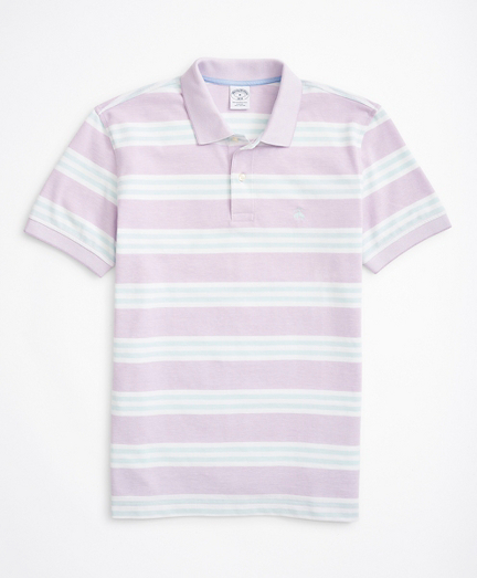 Slim-Fit BB#1-Striped Performance Polo Shirt