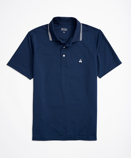 Striped-Trim Performance Series Polo Shirt