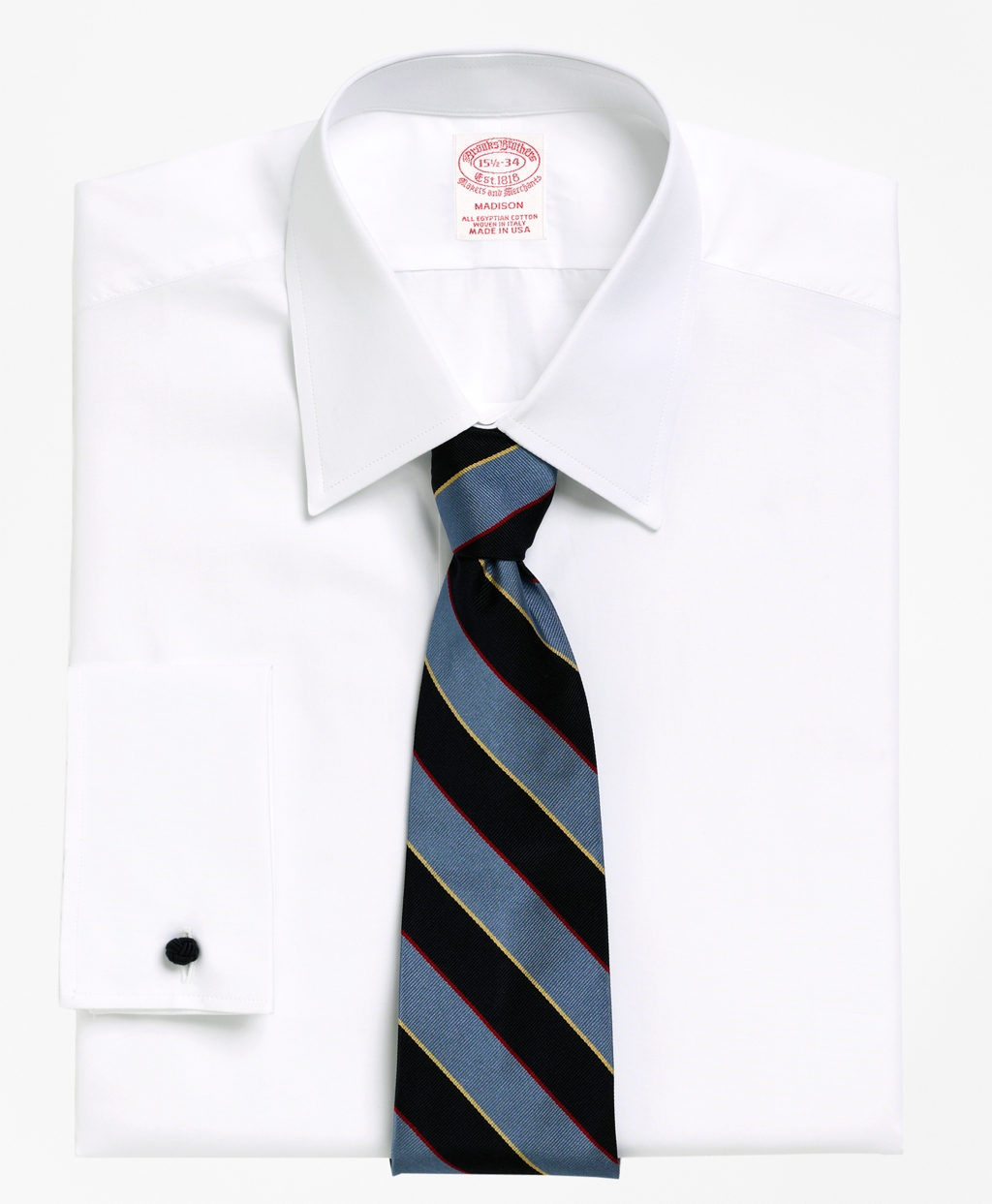 Brooks Brothers Men's Regular Classic-Fit Dress Shirt, Tennis Collar French Cuff