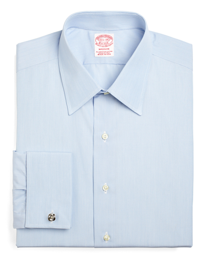 brooks brothers blue shirt white collar