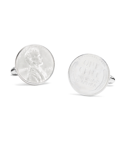 Authentic Silver 1943 Penny Cuff Links 