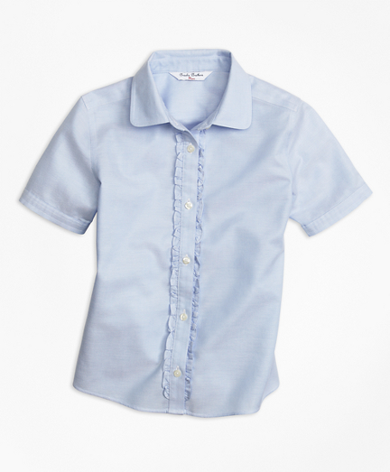 Girls Non-Iron Short-Sleeve Oxford