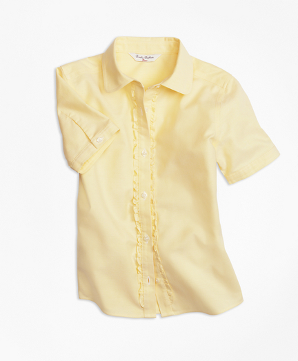 yellow short sleeve blouse