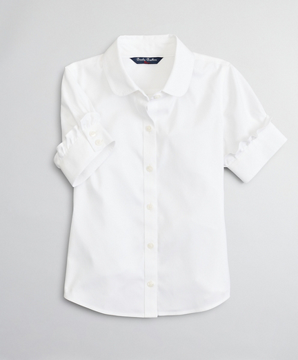 white cotton short sleeve blouse