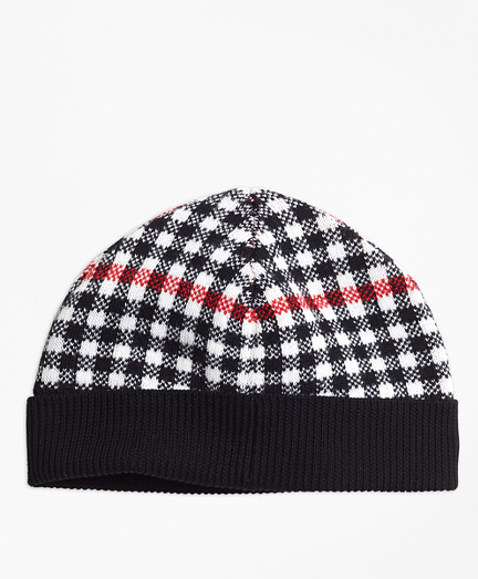 Girls Wool Blend Windowpane Hat