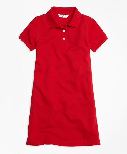 girls red polo dress