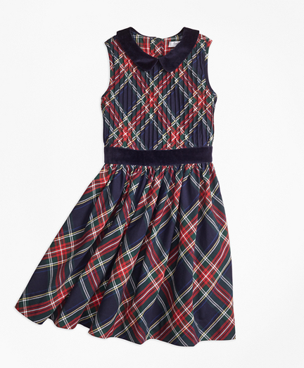 Girls Sleeveless Holiday Plaid Dress 