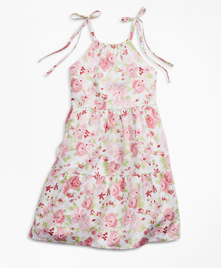 Girls Floral Print Cotton Dress
