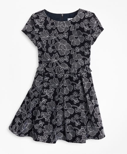 Girls Embroidered Ruffle Dress