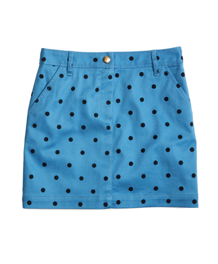 Girls Flocked Dot Stretch Twill Skirt