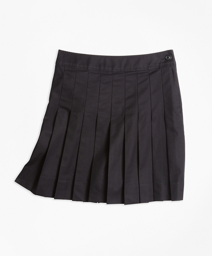 Girls' Black Pleated Chino Skirt | Brooks Brothers