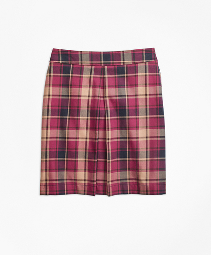Girls Cotton and Wool Blend Plaid Skirt