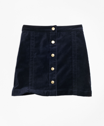 Girls Stretch Velvet Cotton Skirt