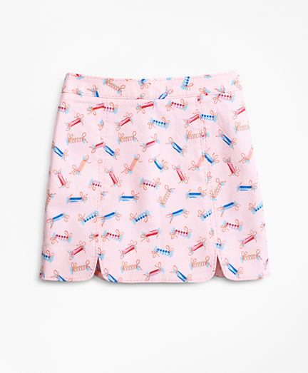 Girls Cotton Tossed Candy Print Skirt