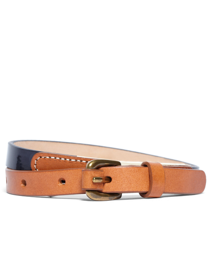 Two-Tone Patent Leather Belt