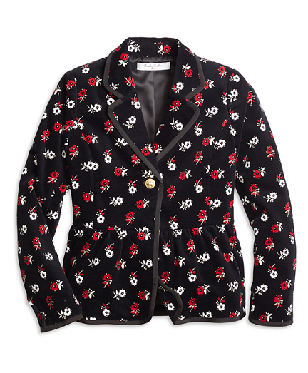 Girls Cotton Floral Blazer