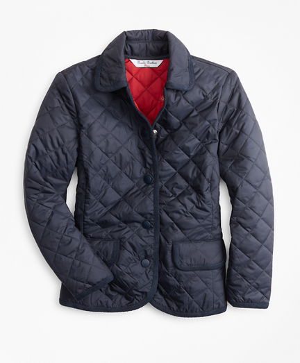 girls navy quilted coat