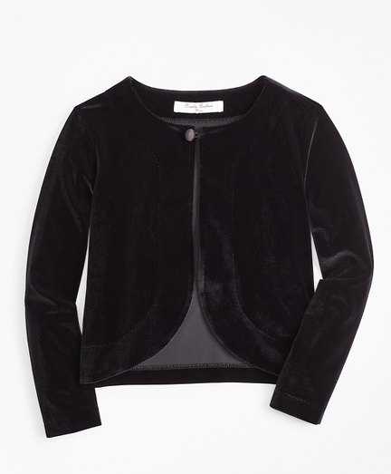 womens black velvet bolero jacket