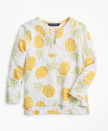 Girls Cotton Pineapple Print Tunic T-Shirt
