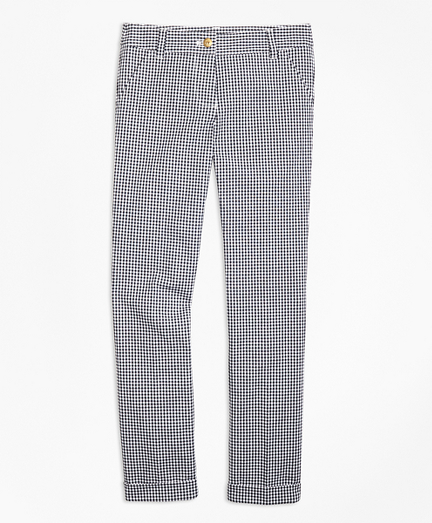 Girls Cotton Stretch Gingham Pants