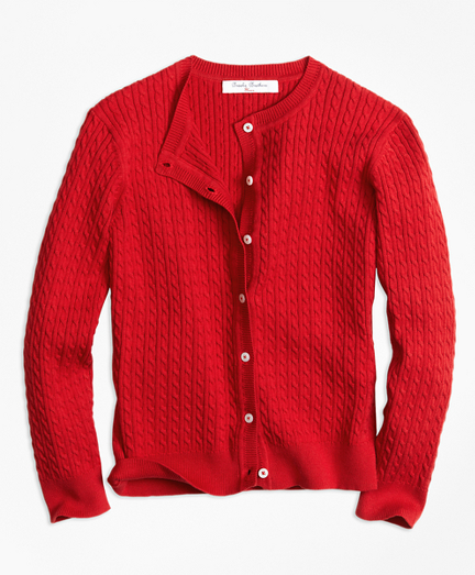 Girls Long-Sleeve Mini Cable Cardigan