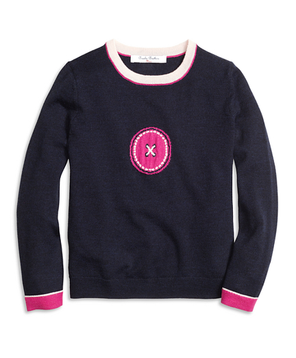 Girls Merino Wool Intarsia Sweater