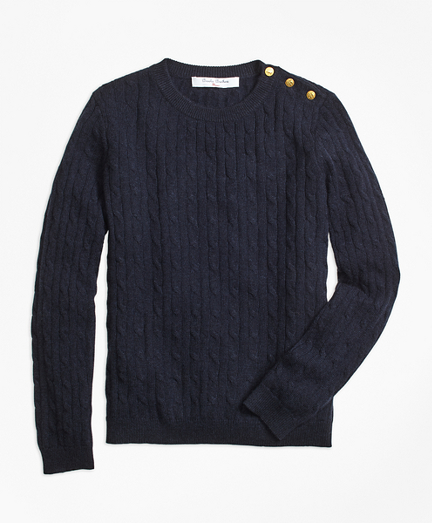 Girls Cashmere Cable Crewneck Sweater