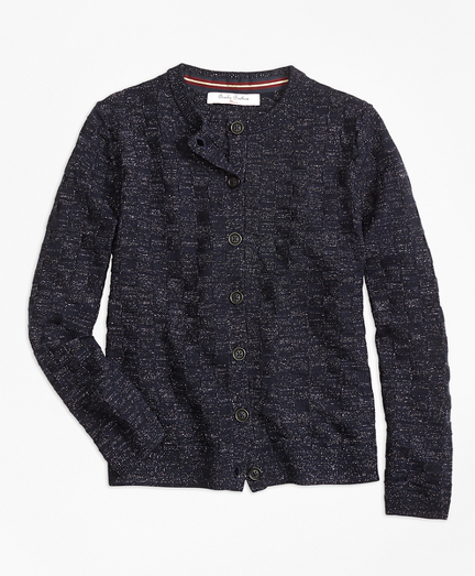 Girls Merino Wool Basketweave Cardigan