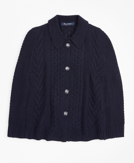 Girls Cable-Knit Poncho