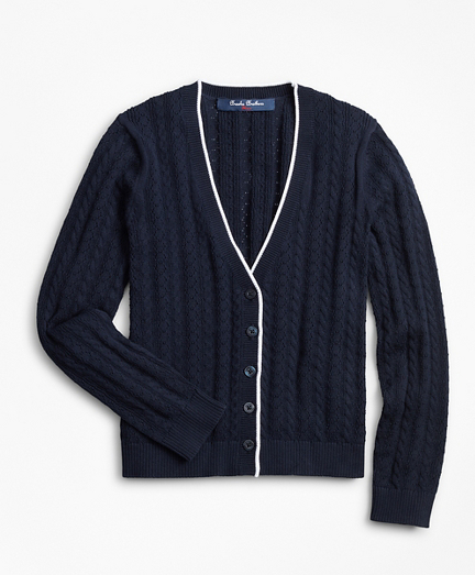 cotton pointelle cardigan