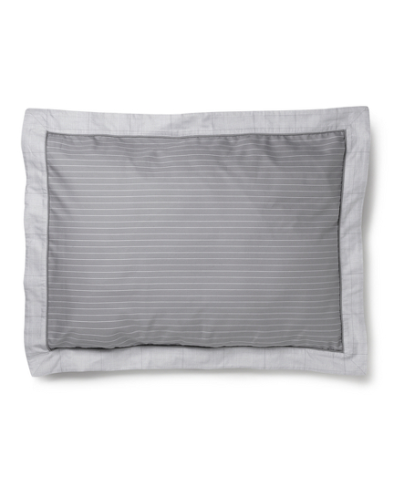 Pinstripe and Glen Plaid Flange King Sham