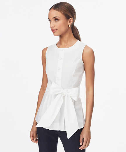 white belted blouse