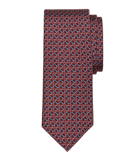 Horsebit Link Print Tie