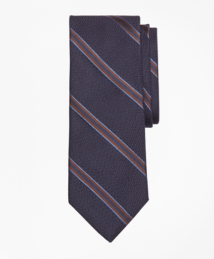 Textured Ground Double Framed Stripe Tie