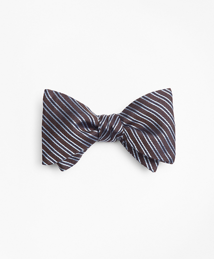 Textured Split Stripe Bow Tie